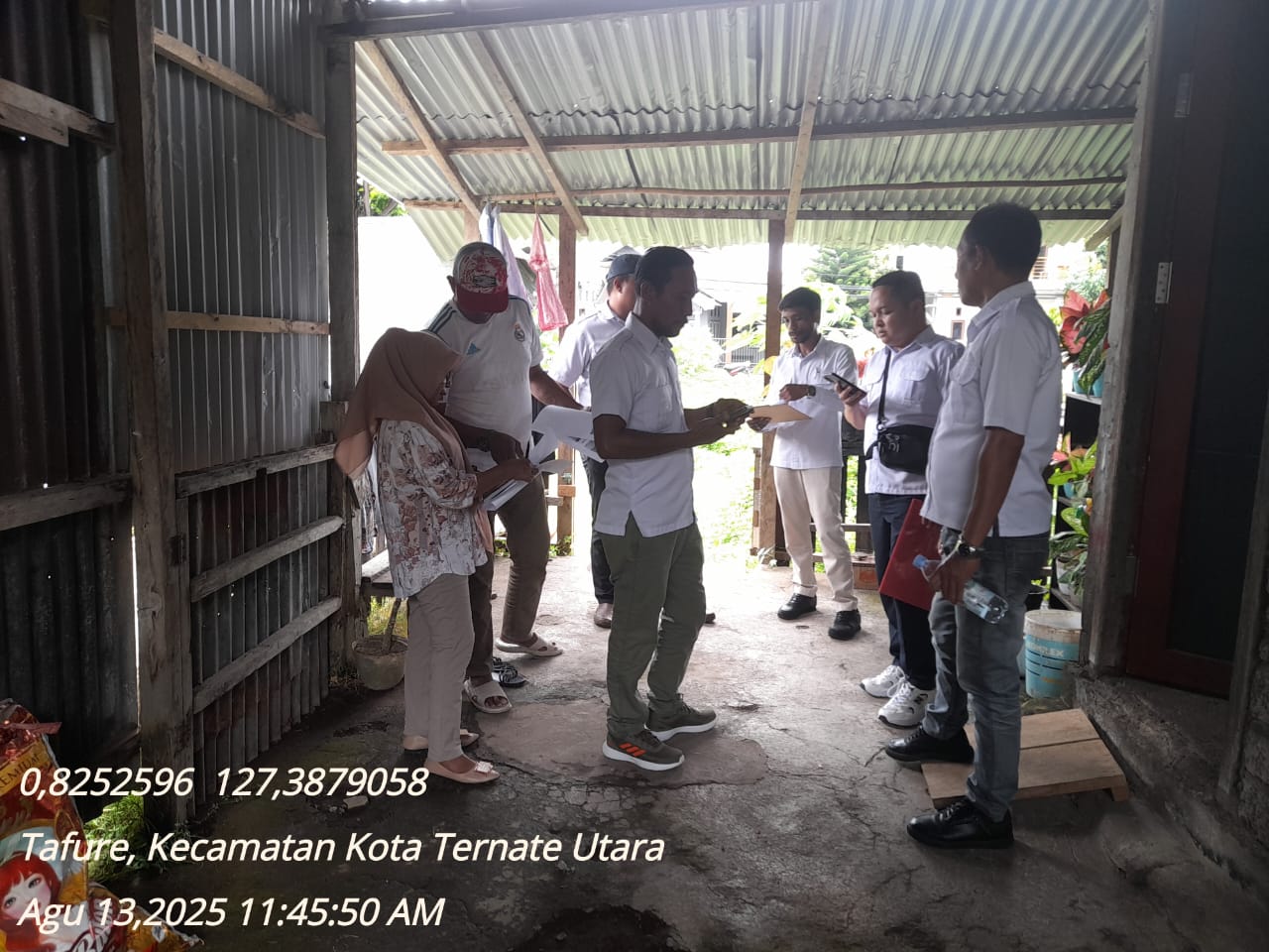 Mendampingi pihak satker pkp maluku utara melakukan vertek  calon penerima bantuan BSPS TA.2025